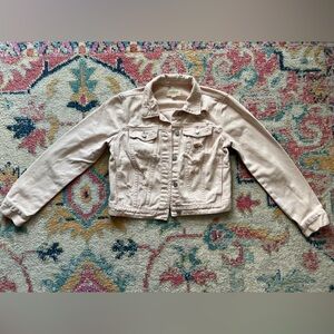 Pacsun Pale Pink Cropped Denim Jacket Small